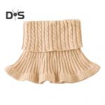 Naiste v&otilde;lts sall K&otilde;rge krae keerdumisega tekstuur volang trimm &uuml;hev&auml;rviline kudumine krae s&uuml;gistalv paksendatud soe valekrae roosa