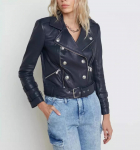 Naiste mootorrattastiilis jakk Biker Stiilne Ehtne Pehme Sinine Lambanahk XS sinine