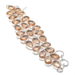 Morganite Gemstone Handmade 925 Sterling Silver Bracelet 7-8 f7e17