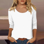 Naiste armsad mustriga s&auml;rgid, pluusid, vabaaja suures suuruses lihtsad topid, pullover 3/4 varrukatega s&auml;rkidele L must