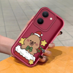 Pehme silikoonist ruudukujulise redeli mustriga telefoni&uuml;mbris, t&auml;ielikult kattev, kaamera p&otilde;rutuskindel kaitse, kummist &uuml;mbris Vivole Vivo V20 Pro tumepunast v&auml;rvi