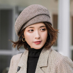 Belle M&uuml;ts Naine korea stiilis metsik Jaapani hagijahammas barett Retro kaheksanurkne m&uuml;ts Naine Briti maalikunstniku m&uuml;ts kohv
