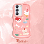 V&auml;rvitud muster Big Wave Edge pehme silikoon materjal Macaron telefoni &uuml;mbris p&otilde;rutuskindel kaitsev kummist korpus OnePlus Vivo Motorola Moto jaoks Vivo Y22S sinine