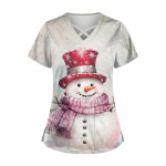 Naiste moodsad V-kaelusega l&uuml;hikeste varrukatega t&ouml;&ouml;riided, n&ouml;&ouml;ride ja taskutega, v&auml;rviga sobivad topid ja kaitseriided XXL sinine