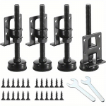 4 tk reguleeritavad tasandusjalad, raskeveokite m&ouml;&ouml;bli tasandusjalad, kappide, diivanite, laudade ja toolide tasandusjalad, T-keermega mutrite komplekt, must 4-Pack must