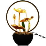 Voolava vee purskkaevu kujundus Lauapealne purskkaev Ringlev LED r&otilde;ngasvalgustid meditatsioon &Otilde;nne&otilde;nne k&auml;sit&ouml;&ouml; kodukontorisse