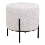 Alford Pouf, tabouret, Imitation peau de mouton, blanc.