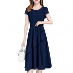 Naiste suvekleit A-l&otilde;ikeline lapitehnikas midikleit O-kaelusega l&uuml;hikeste varrukatega paelv&ouml;&ouml;kohaga &uuml;hev&auml;rviline kleit kohtingutele pidudele t&ouml;&ouml;le s&otilde;itmiseks L roosa