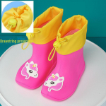 Laste veekindlad multifilmi PVC libisemiskindlad keskmise toruga saapad sametvoodriga 14 cm Inner Length (Size 19-21)