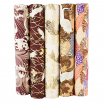 Jaapani stiilis lilleline puuvillakanga komplekt: 5 v&auml;rvi patchwork k&auml;sit&ouml;&ouml;projektide jaoks