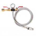 Kahe ventiiliga &uuml;hendus CO2 t&auml;itmiseks 1.8m voolikuga Adapter manomeetriga (W21.8?14)