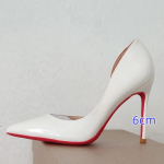 Suvised uued k&uuml;ljelt t&uuml;hjad terava kontsaga k&otilde;rged kingad naistele, &otilde;huke konts 6cm 8cm 10cm 12cm, seksikad punase nahaga kingad musta tallaga 39 white