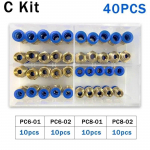 Karbis PC Seeria 4mm 6mm 8mm 10mm 12mm &Otilde;huliitmikud Voolikutoru Pneumaatilised Liitmikud 1/4 1/8 Suru-sisse Kiirvabastusega &Uuml;hendused 1 BOX