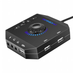 T10 V&auml;line helikaart, USB heliadapter PC jaoks, Windows, Mac, Linux, s&uuml;learvutid, lauaarvutid, 0,138-tolline stereohelikaart ja USB-liides, 12*11*3cm must