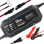 Automaatne nutikas mootorratta akulaadija hoidja autole/haagissuvilale/ATV-le/paadile LED-iga Automaatne akulaadija 12V 1500mA US Plug must