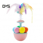 Interaktiivne vurriga kassi m&auml;nguasi sulgede ja pl&uuml;&uuml;sist pallidega, vurriga kassi kiusamise m&auml;nguasi, isem&auml;ngiv sulgedega kiusamise pulk siseruumides elavatele kassidele, &auml;revuse ja igavuse leevendaja C