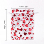 Punased armastuss&uuml;damed organza kotid pulmapeo kingitus, kommid, n&ouml;&ouml;rid, j&otilde;ulud s&otilde;brap&auml;eva ehted, kotid L