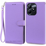 Realme Note 60 &uuml;mbrise jaoks Rahakott Nahast Klappkaas Realme Note 60 &uuml;mbrise jaoks Realme Note60 Telefoni&uuml;mbris Coque Fundas Etui For Realme Note 60 pruun
