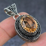 Morganite Handmade 925 Sterling Silver Jewelry Pendant 1.77 m9n82