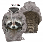 Loomad Hunt /Raccoon/Cat Meeste Pusad 3D Graafilised Kevad-S&uuml;gised Pusad Pullover Topid Vabaaja kampsunid Harajuku Meeste R&otilde;ivad M