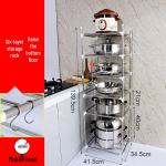 Roostevabast terasest mitmekihiline p&otilde;randal seisev riiul k&ouml;&ouml;gi ja vannitoa kraanikausi ja pottide hoiustamiseks