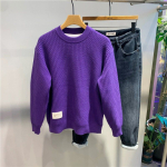 S&uuml;gis Talv Uus &Uuml;mmarguse Kaelusega Vabaaja Kootud Kampsun Moodne Silt Meeste Pullover &Uuml;hev&auml;rviline Soe ja Mitmek&uuml;lgne Kampsun 2XL purple