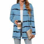 Naiste kerged kampsunid avatud esiosaga, pikkade varrukatega, vaba l&otilde;ikega, &otilde;hukesed kampsunid taskutega XL taevasinine v&auml;rv