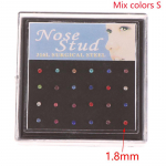 24 tk / kasti ninas&otilde;rmuse komplekt naiste t&uuml;drukute roostevabast terasest l&auml;bistavad nina tihvtid keha ehted S mitmev&auml;rviline