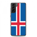 Coque T&eacute;l&eacute;phone &ndash; Samsung &ndash; Galaxy S21 Ultra &ndash; Drapeau Islande &ndash; Souple &ndash; mitmev&auml;rviline