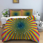 Abstraktne ps&uuml;hhedeelne voodipesukomplekt, m&uuml;stiline tekikott, padjap&uuml;&uuml;r, tekikott, kaheinimesevoodi, kuninglik suurus, noortele m&otilde;eldud pol&uuml;estertekk, EU single(135x200cm)