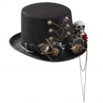 Kaitseprillid Eemaldatavad k&otilde;rvad Steampunk kett M&uuml;ts Gear Kaitseprillid Aksessuaarid Gooti m&uuml;tsirihm Meeste kauboik&uuml;ts Neetk&uuml;bar Kaitseprillid kate neetkork M（56-58cm）