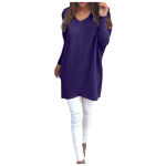 Naiste mood &uuml;hev&auml;rviline sviiter V-kaelusega pikkade varrukatega pullover kampsun S