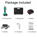 128VF juhtmeta elektriline oksak&auml;&auml;rid, t&otilde;hus viljapuu bonsai okste l&otilde;ikur, maastiku kujundus 1*Battery