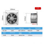 40W v&otilde;imendusventilaator vannitoa tualeti ventilatsioonitoru v&auml;ljat&otilde;mbeventilaator seinaakna roostevabast terasest ventilaator k&ouml;&ouml;gi suitsu v&auml;ljat&otilde;mbe artefakt