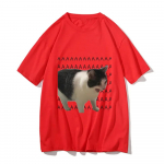 Naljakas meem Kurb nuttev kass Prinditud Naised Mehed vabaaja T-s&auml;rk Suvine Harajuku T-s&auml;rgid Vabaaja mood T-s&auml;rgid Riided L&uuml;hikeste varrukatega 4XL