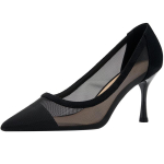 maogu Mustad Naiste Terava Ninaga K&otilde;rge Kontsaga T&ouml;&ouml;kingad T&auml;piline V&otilde;rk Vintage Elegantne Madal Stiletto 2024 Kevad Suvi &Otilde;hukeste Kontsadega Kingad 33 black