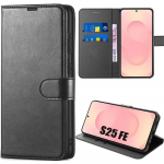 Coque de Protection - BOOLING - Samsung Galaxy S25 FE - Cuir Synth&eacute;tique Antichoc Anti-Rayures Noir