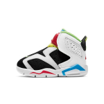 Air Jordan 6 Retro Little Flex TD Mitmev&auml;rvilised Valged Beebiketsid Kummitroheline Must Coast CT4417-103 23.5