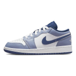 Air Jordan 1 Low GS Ashen Slate Laste tossud Blue Mystic-Navy White 553560-414 35.5