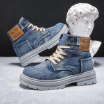 Moodsad Hip Hop Hipster L&otilde;uendsaapad Meeste Kevad Uued K&otilde;rge s&auml;&auml;rega Denim Casal Jalan&otilde;ud Moodsad Mitmek&uuml;lgsed T&ouml;&ouml;riistad Meeste Jalan&otilde;ud Suurused 39-48 39 sinine
