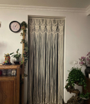 K&auml;sitsi kootud puuvillan&ouml;&ouml;r vaip uksekardin: P&otilde;hjamaade boheemlaslik stiil kodukaunistuseks custom