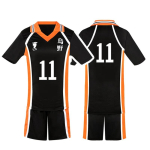 Haikyu!! Haikyuu Cosplay Kost&uuml;&uuml;m Karasuno Koukou Keskkooli V&otilde;rkpalliklubi Hinata Shoyo Kageyama Tobio Spordir&otilde;ivad S&auml;rgid as the picture-S black