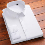 Meeste Sotsiaalne S&auml;rk Bambuskiud Pikkade Varrukatega Kortsudevastane Triikimata Kitsas Moodne Vabaaja &Auml;ri Kontori Valge Sinine S&auml;rk S-4XL S