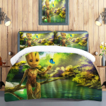 Ma olen Groot Tekikate Komplekt Lastele Armas Multikas Tekk 100% Pol&uuml;ester Nahas&otilde;bralik Hingav Tekk Voodipesu Komplektid 135x200cm&set