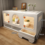 Sisekasside villa integreeritud tualetiga: &Uuml;hetoalise korteri disain kassidele Cat cage + litter box (includes: litter scoop)