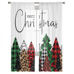 J&otilde;ulupuu Leopard Lumehelves Elutuba L&auml;bipaistev t&uuml;ll aknakardin Magamistoa Sisustus Loor eesriided Kardinad 135W x 114H(cm)