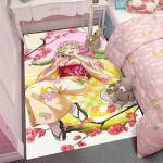 Kimetsu Akadeemia Mitsuri Kanroji Kunsti&otilde;pilase Teemaline Vaip Triibuline S&auml;rk Palett Pintsel Disain S&uuml;damekujulised Mustrid Anime Vaip T&uuml;drukute Tuba 120X160CM