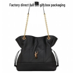 Yangshulin Naiste 2025 &Otilde;nnelik Pehme Nahast Keti &Otilde;la- ja Crossbody Kott Black Large