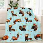 Punase Panda Tekk Soe Hubane Punane Panda Flanellist Visketekk Voodi, Diivani, Reisi, Elutoa jaoks Teismelistele T&auml;iskasvanutele, Punase Panda S&otilde;bra Kingitused 75x90CM30x35inch