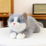 Simuleeritud kass helistab kassipadi m&auml;ngukass ragdollkassinukk peokassipoeg nukud s&uuml;nnip&auml;evakingitus magav kaunistus 45cm hall v&auml;rv